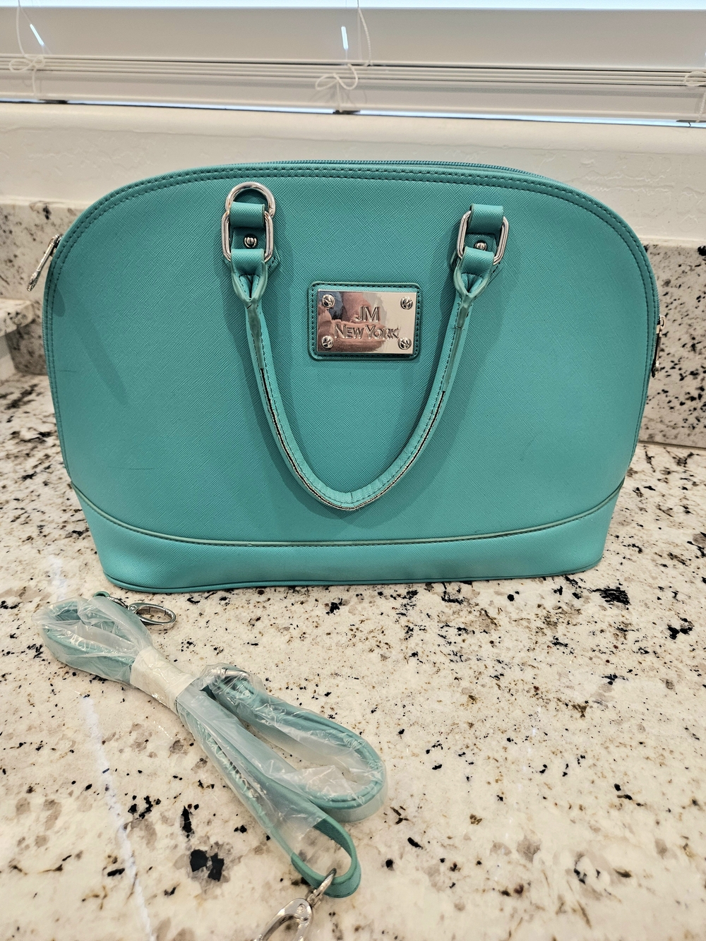 JM New York Teal Dome Satchel Bag